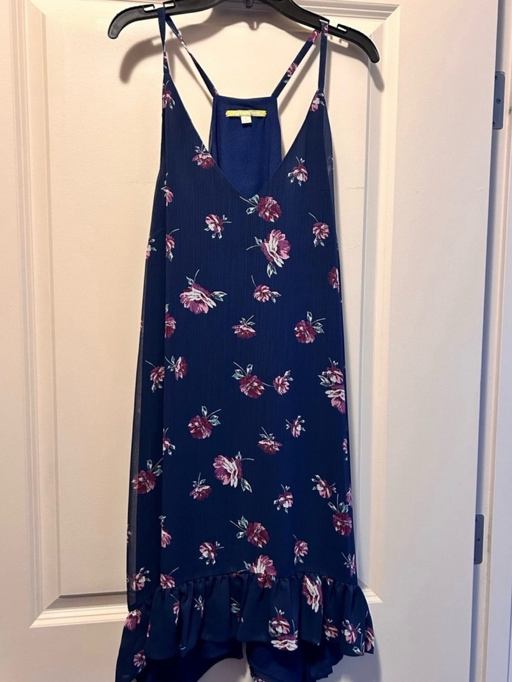 Gianni Bini Navy Blue Floral Slip Dress